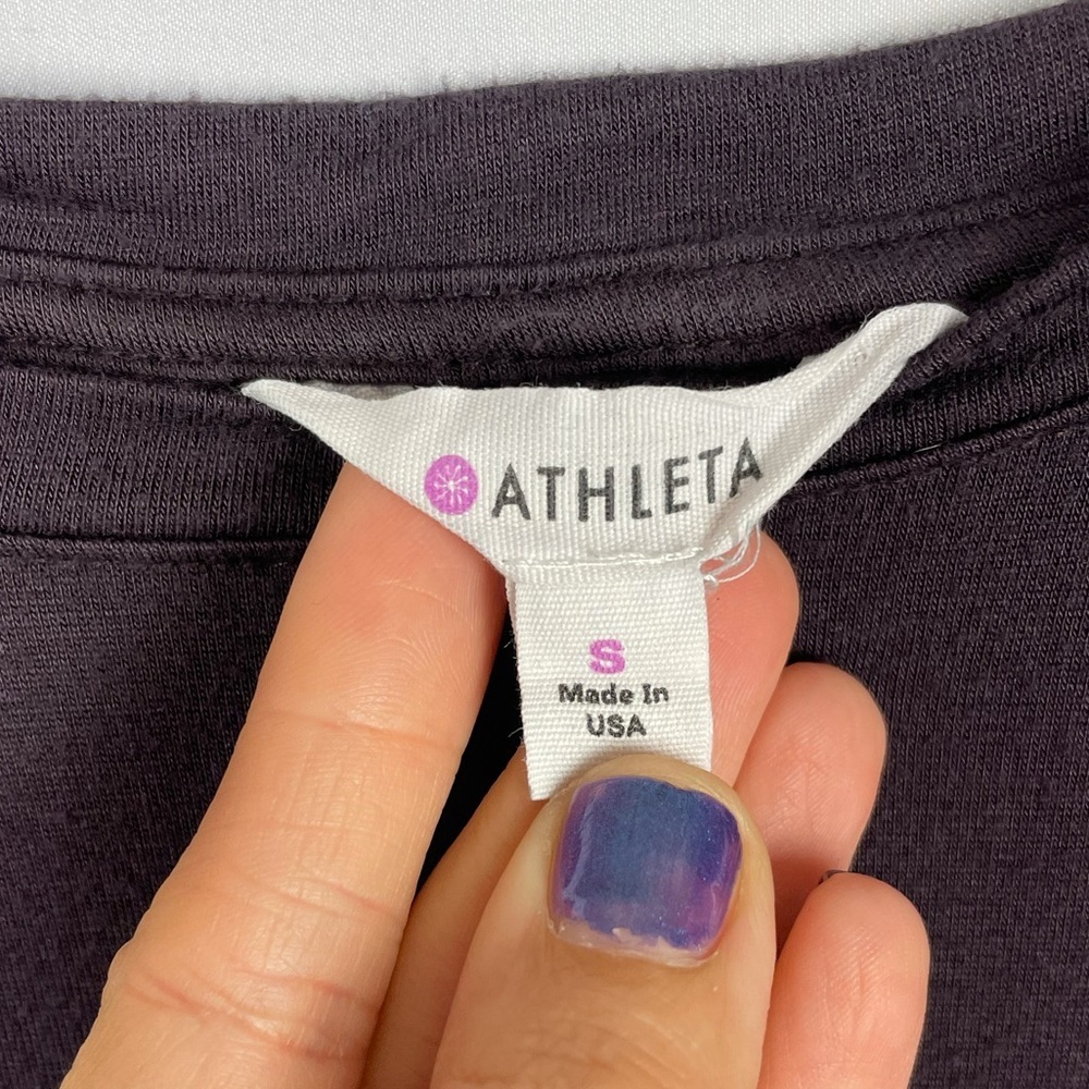 Athleta purple long sleeve tee w/slits on sides - Picture 3 of 7